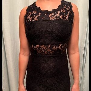 Sequin Hearts black lace dress size 3